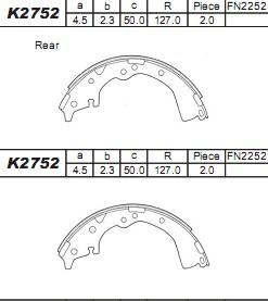 Asimco K2752 - Комплект гальм, барабанний механізм autozip.com.ua