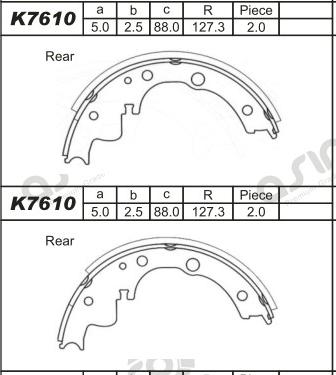 Asimco K7610 - Комплект гальм, барабанний механізм autozip.com.ua