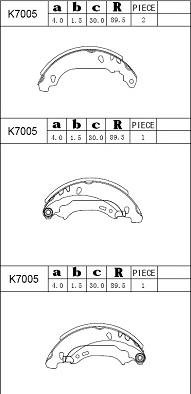 Asimco K7005 - Комплект гальм, барабанний механізм autozip.com.ua