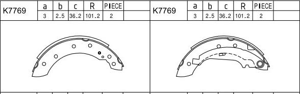 Asimco K7769 - Комплект гальм, барабанний механізм autozip.com.ua