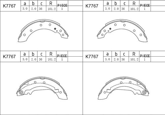 Asimco K7767 - Комплект гальм, барабанний механізм autozip.com.ua