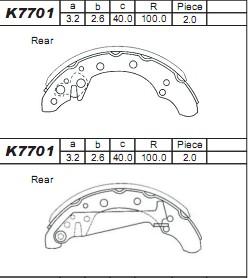 Asimco K7701 - Комплект гальм, барабанний механізм autozip.com.ua