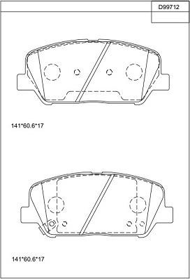 Asimco KD99712 - Гальмівні колодки, дискові гальма autozip.com.ua