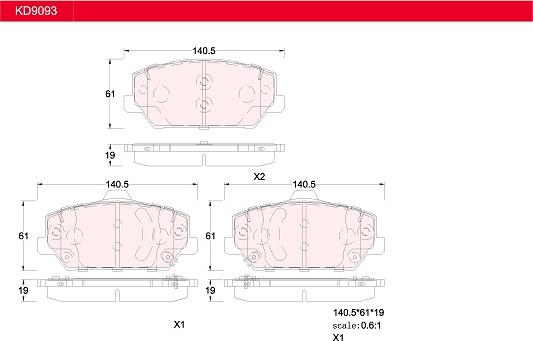 Asimco KD9093 - Гальмівні колодки, дискові гальма autozip.com.ua