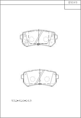 Asimco KD9049 - Гальмівні колодки, дискові гальма autozip.com.ua