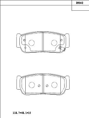 Asimco KD9042 - Гальмівні колодки, дискові гальма autozip.com.ua