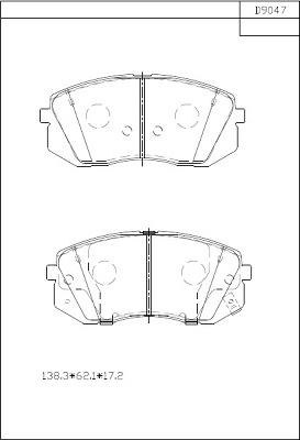 Asimco KD9047 - Гальмівні колодки, дискові гальма autozip.com.ua