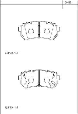 Asimco KD9058 - Гальмівні колодки, дискові гальма autozip.com.ua