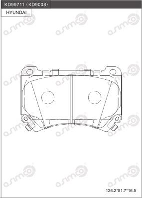 Asimco KD9008 - Гальмівні колодки, дискові гальма autozip.com.ua