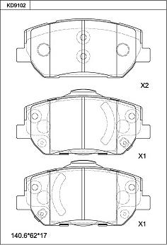 Asimco KD9102 - Гальмівні колодки, дискові гальма autozip.com.ua