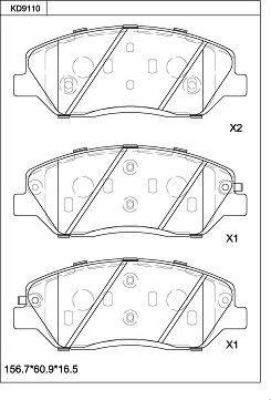 Asimco KD9110 - Гальмівні колодки, дискові гальма autozip.com.ua