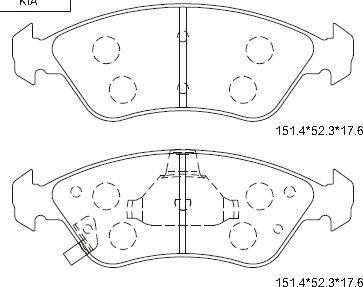 Asimco KD9731 - Гальмівні колодки, дискові гальма autozip.com.ua