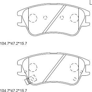 Asimco KD9724 - Гальмівні колодки, дискові гальма autozip.com.ua