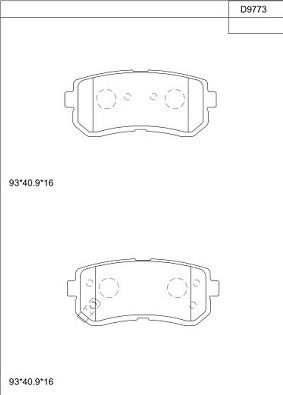 Asimco KD9773 - Гальмівні колодки, дискові гальма autozip.com.ua