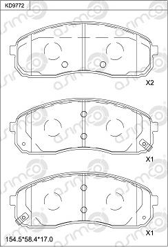 Asimco KD9772 - Гальмівні колодки, дискові гальма autozip.com.ua