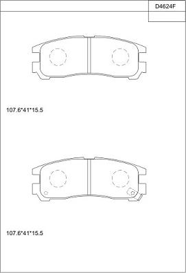 Asimco KD4624F - Гальмівні колодки, дискові гальма autozip.com.ua