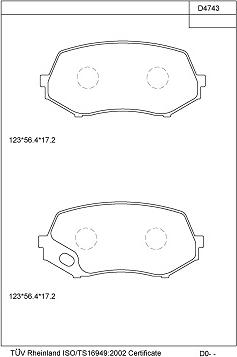 Asimco KD4743 - Гальмівні колодки, дискові гальма autozip.com.ua