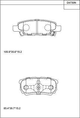 Asimco KD4730N - Гальмівні колодки, дискові гальма autozip.com.ua