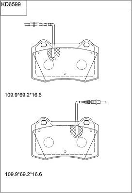 Asimco KD6599 - Гальмівні колодки, дискові гальма autozip.com.ua