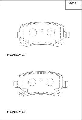 Asimco KD6545 - Гальмівні колодки, дискові гальма autozip.com.ua