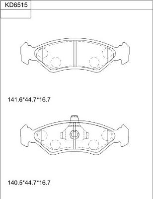 Asimco KD6515 - Гальмівні колодки, дискові гальма autozip.com.ua