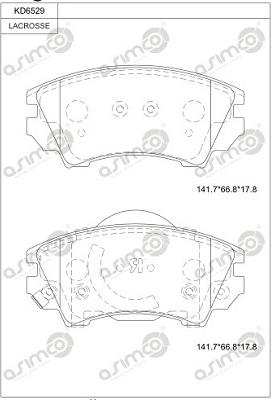 Asimco KD6529 - Гальмівні колодки, дискові гальма autozip.com.ua