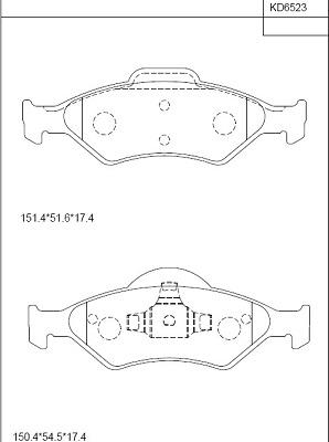 Asimco KD6523 - Гальмівні колодки, дискові гальма autozip.com.ua