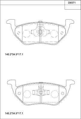 Asimco KD6571 - Гальмівні колодки, дискові гальма autozip.com.ua