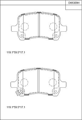 Asimco KD66309H - Гальмівні колодки, дискові гальма autozip.com.ua