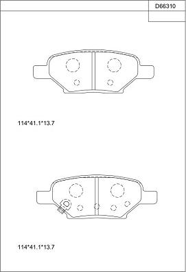 Asimco KD66310 - Гальмівні колодки, дискові гальма autozip.com.ua