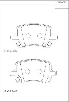 Asimco KD6052 - Гальмівні колодки, дискові гальма autozip.com.ua