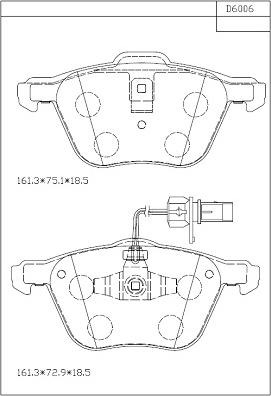 Asimco KD6006 - Гальмівні колодки, дискові гальма autozip.com.ua