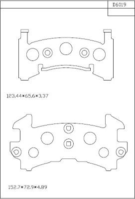 Asimco KD6019 - Гальмівні колодки, дискові гальма autozip.com.ua