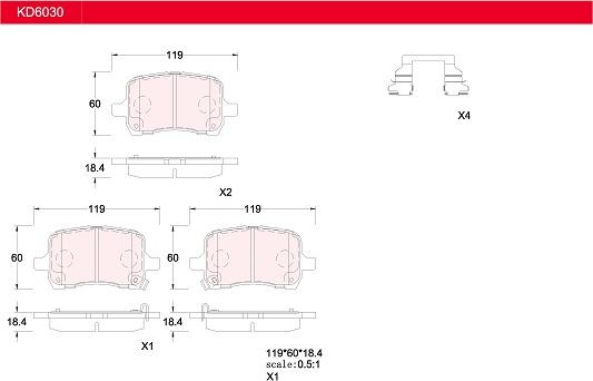 Asimco KD6030 - Гальмівні колодки, дискові гальма autozip.com.ua