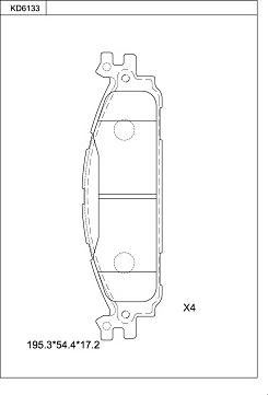 Asimco KD6133J - Гальмівні колодки, дискові гальма autozip.com.ua