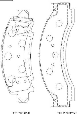 Asimco KD6319 - Гальмівні колодки, дискові гальма autozip.com.ua