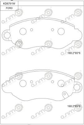 Asimco KD6791W - Гальмівні колодки, дискові гальма autozip.com.ua