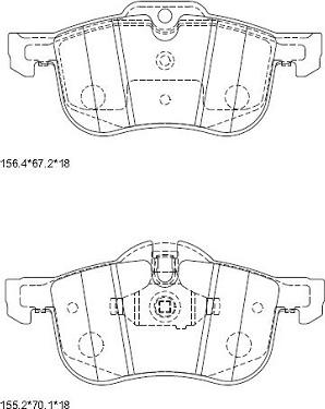 Asimco KD6792 - Гальмівні колодки, дискові гальма autozip.com.ua