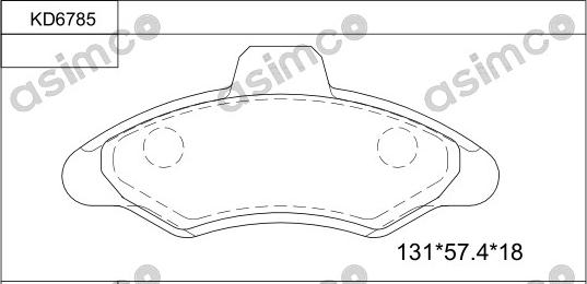 Asimco KD6785 - Гальмівні колодки, дискові гальма autozip.com.ua