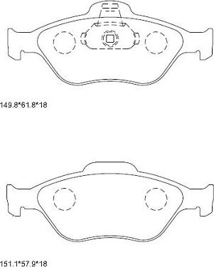 Asimco KD6776 - Гальмівні колодки, дискові гальма autozip.com.ua