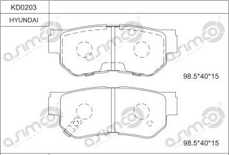 Asimco KD0203 - Гальмівні колодки, дискові гальма autozip.com.ua