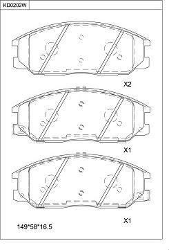 Asimco KD0202W - Гальмівні колодки, дискові гальма autozip.com.ua