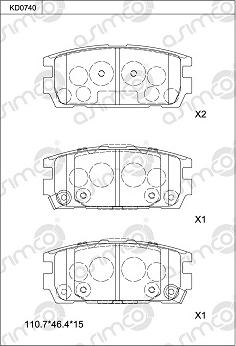 Asimco KD0740 - Гальмівні колодки, дискові гальма autozip.com.ua