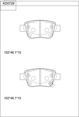 Asimco KD0729 - Гальмівні колодки, дискові гальма autozip.com.ua