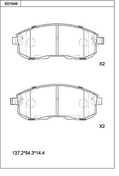 Asimco KD1546 - Гальмівні колодки, дискові гальма autozip.com.ua