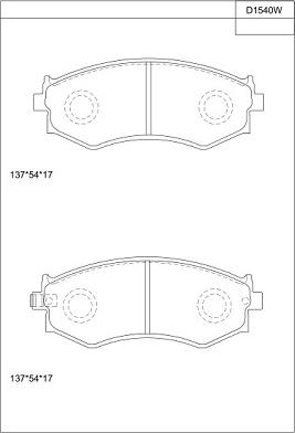 Asimco KD1540W - Гальмівні колодки, дискові гальма autozip.com.ua