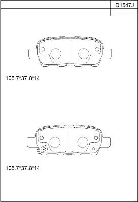 Asimco KD1547 - Гальмівні колодки, дискові гальма autozip.com.ua