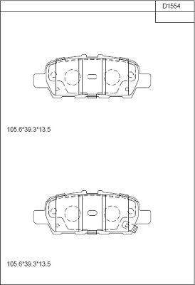 Asimco KD1554 - Гальмівні колодки, дискові гальма autozip.com.ua