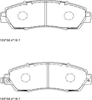 Asimco KD1508 - Гальмівні колодки, дискові гальма autozip.com.ua