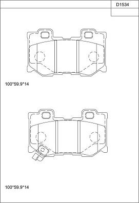 Asimco KD1534 - Гальмівні колодки, дискові гальма autozip.com.ua